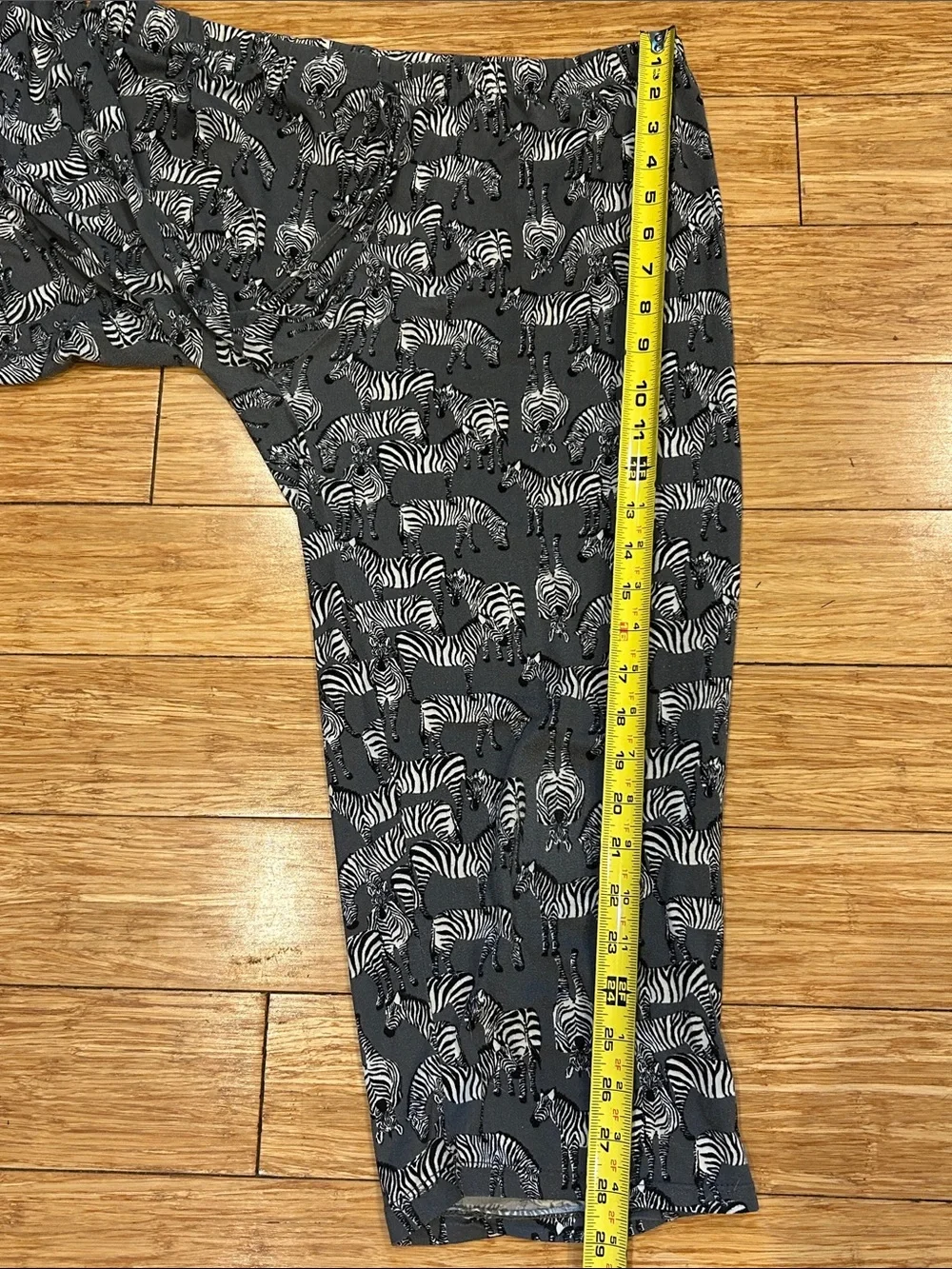 Women's Grey Zebra Print Short Sleeve Pajama Top with Pink Trim